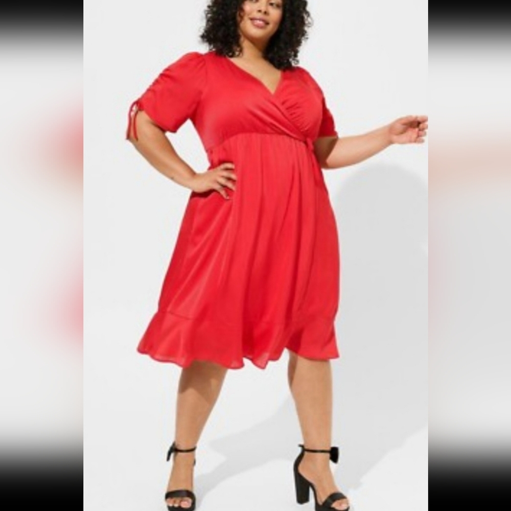 Torrid Vibrant Red Midi Dress
